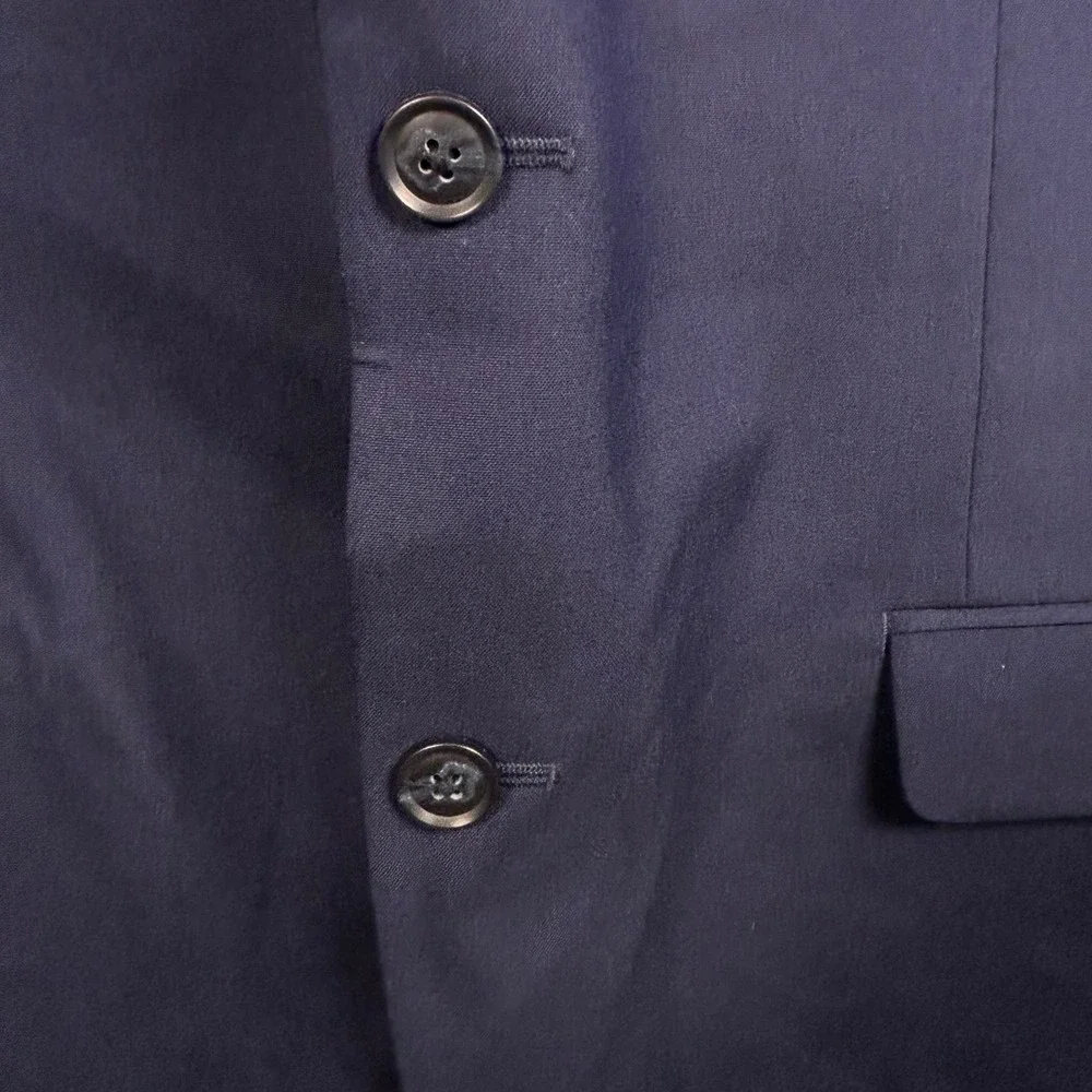 Alfani Blazer Navy Blue Mens 44S Slim Fit Recycled Blend EUC